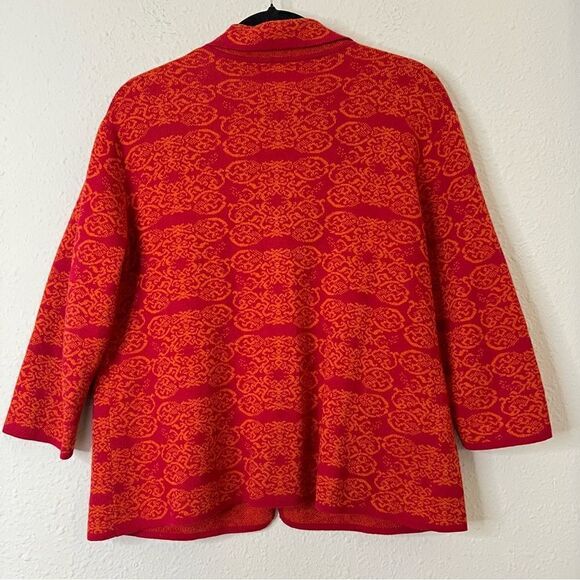 Chico's Wool Blend Knit Blazer Printed Cardigan Size 1 - Picture 5 of 5